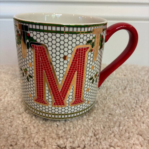 NWOT Christmas Mug Cup with Letter "M" - Picture 1 of 7